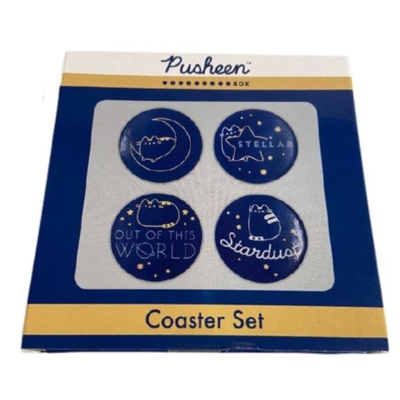 Pusheen the Cat Out of this World Box Stellar Fall 2020 4 Pack of Coasters NEW - Picture 1 of 3